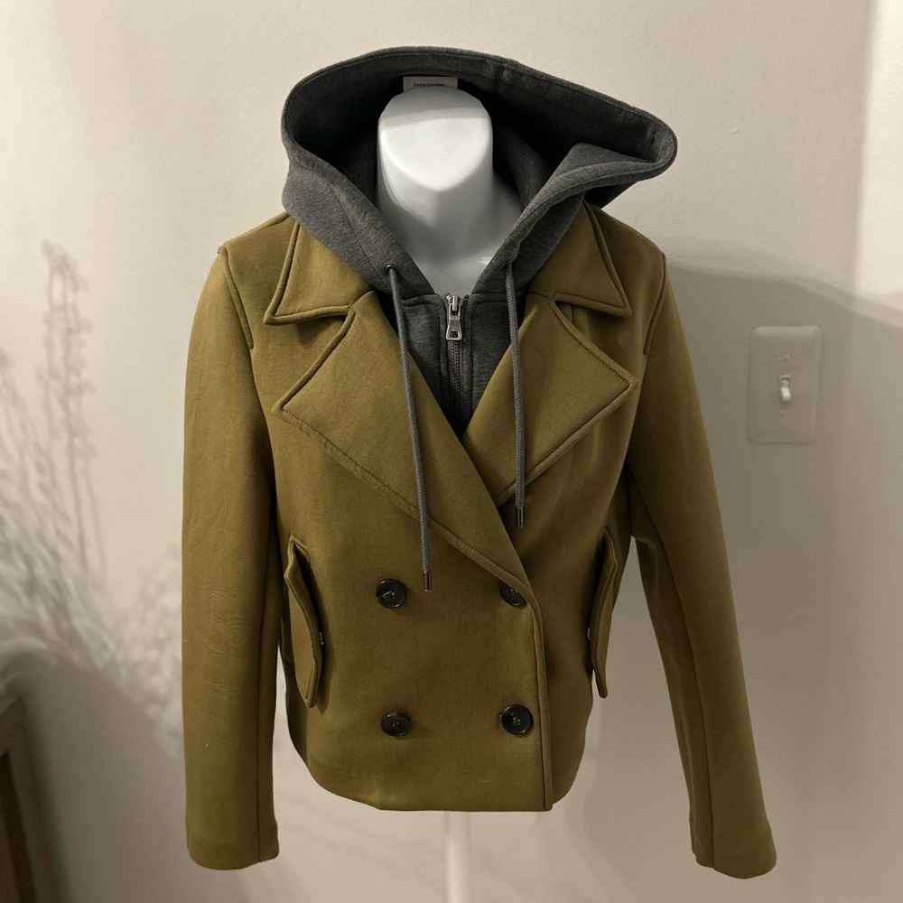 Maeve Olive Jacket with Gray Accents